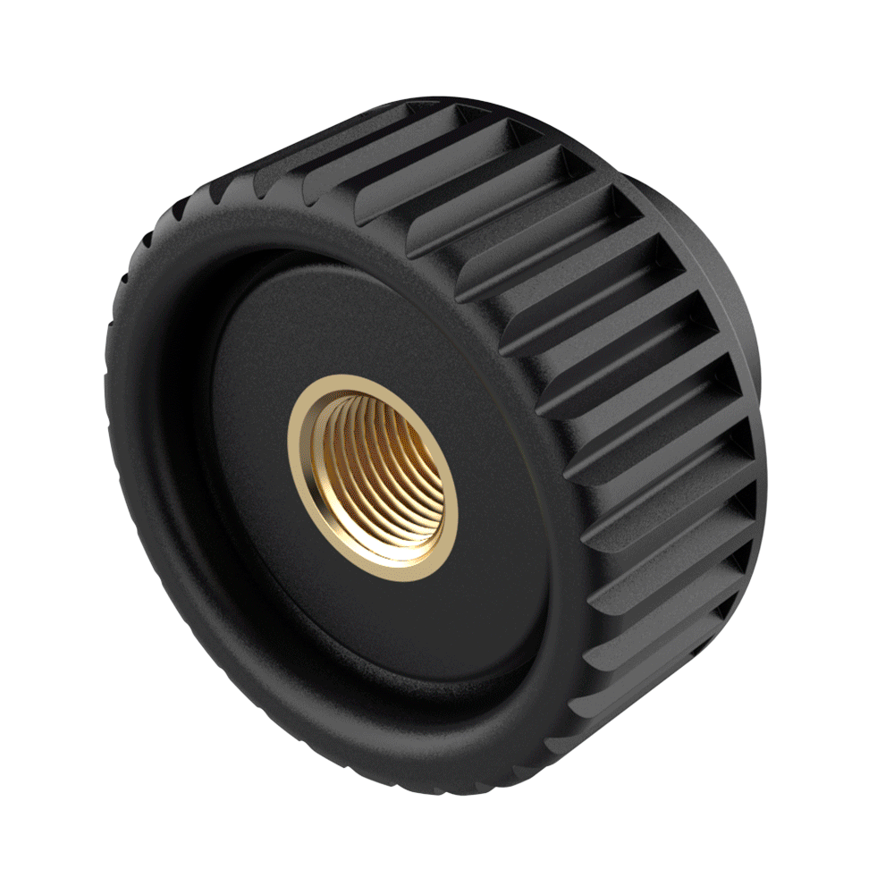 Pomos hembra con rosca pasante*