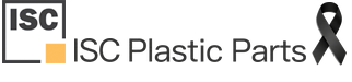 ISC Plastic Parts - Crespón negro en señal de luto Logo de ISC Plastic Parts con crespón negro en señal de luto