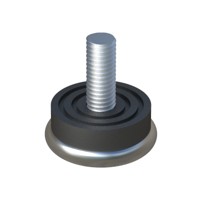 Los pies niveladores AKAAH se fabrican con base de acero niquelado (NS) o inoxidable A2 (SS) opcionalmente. La base de plástico es de PVC y el tornillo de acero galvanizado (ZCS).