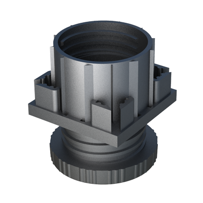 Nuestro pie nivelador no requiere ningún tipo de contera o rosca ya que la pieza cumple ambas funciones. Una vez insertado en el tubo nuestro pie nivelador permite subir/bajar el elemento (mesa), moviendo su base cuadrada. Sólo se mueve la parte del nivelador que se encuentra dentro del tubo.