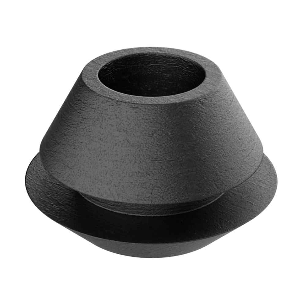 Nuestros pasacables abiertos y cónicos HYPAG están diseñados para proteger eficazmente los cables durante su paso a través de paneles metálicos, evitando el desgaste por fricción. Su <b>instalación es rápida y sencilla</b>, sin necesidad de herramientas especiales, lo que los convierte en una solución práctica para múltiples aplicaciones industriales y electrónicas. Según la referencia, se fabrican en distintos materiales:<br><br>
<b>Neopreno</b> (CR): Destaca por su buena resistencia térmica y por no volverse quebradizo a bajas temperaturas. Además, ofrece una excelente resistencia al envejecimiento, al ozono, a la grasa, gasolina y disolventes orgánicos, así como una resistencia moderada a aceites. Su flexibilidad superior y buenas propiedades eléctricas lo hacen ideal para entornos exigentes. Rango de temperatura de uso: <b>-30 °C a +90 °C</b>. <br><br>
<b>PVC</b>: Destaca por su resistencia a los ácidos y aceites minerales. Apto para entornos industriales estándar. Según referencia es retardante de llama y autoextingible, ofreciendo mayor seguridad ante riesgos térmicos. Rango de temperatura de uso: <b>–25 °C a +60 °C</b>.<br><br>
<b>TPE</b>: Ideal para aplicaciones de alta exigencia térmica (<b>-50 °C a +125 °C</b>). Únicamente la referencia 01012000224 se fabrica en este material. <br><br>
<i>La geometría de cada referencia puede variar ligeramente. Para más información, consulte nuestro plano genérico o solicite el plano específico de la referencia que necesite.</i>