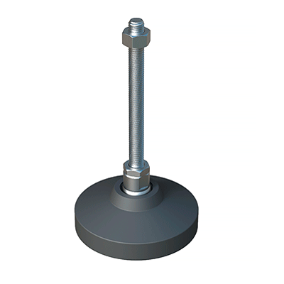 Nuestros pies niveladores JTPP tienen una base reforzada con una inclinación máxima de <b>15º</b>. Resiste una carga de hasta <b>14.500 N</b>.<br><br>Nuestro pie nivelador ha sido diseñado para aplicaciones donde se necesita un buen acabado y buenas propiedades mecánicas. Se puede suministrar con <b>base antideslizante</b>.<br><br>Para la pieza estándar se utiliza <b>acero inoxidable tipo 304</b> y, bajo pedido, podemos fabricarla en el tipo 316.