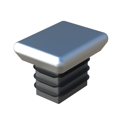 Nuestras conteras para tubos rectangulares tienen una cabeza que sobresale en forma de pirámide invertida. Si quieres esta familia sin chapa metálica, visita nuestra familia LI.