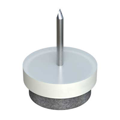 Nuestro tope redondo LQSA con clavo y fieltro es idóneo para muebles e ideal para proteger superficies delicadas y proteger de los ruidos. El color del fieltro es de color gris de una calidad básica. Si el tope debe someterse a grandes esfuerzos, recomendamos el LQSS.