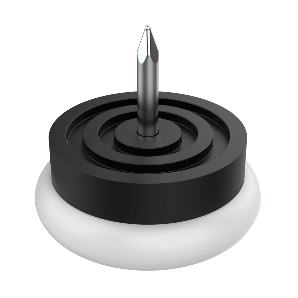 Este tope redondo con clavo se instala fácilmente en muebles para evitar las rayaduras en superficies delicadas. El material de su base, y por tanto el que está en contacto con el suelo, es PA6 (nylon), lo que garantiza su resistencia al impacto y desgaste. El cuerpo de la pieza se fabrica en TPE, el cual actúa como reductor del ruido y absorbiendo vibraciones y golpes.<br>
<br>
Se ofrece la posibilidad de fabricar colores especiales bajo demanda.