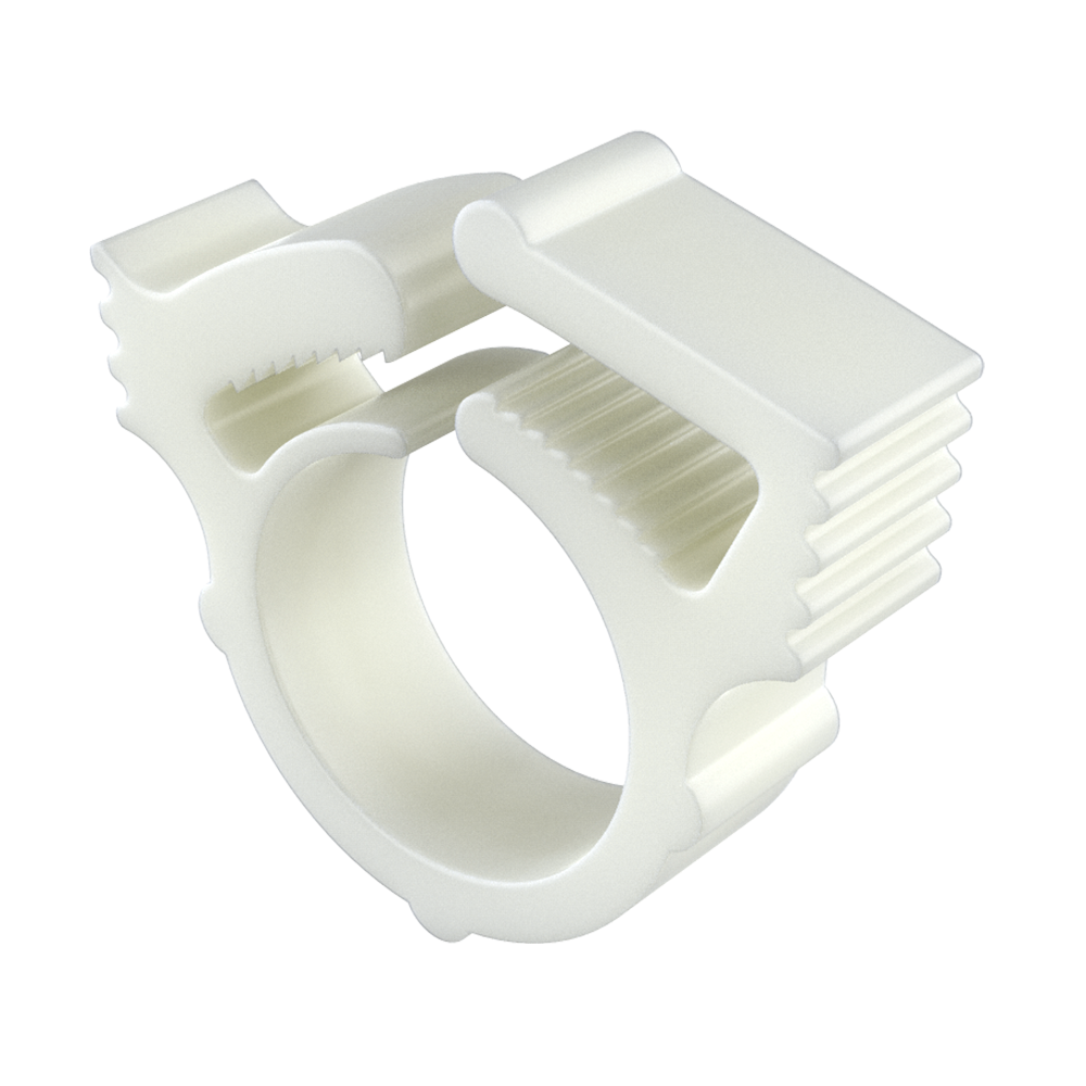 Nuestras abrazaderas para manguera permiten fijar y asegurar mangueras, tubos y cables gracias a su diseño de engranage de sus pinzas que se montan unas dentro de las otras. Cuandos las pinzas hacen un engranaje unas dentro de las otras, el cierre se hace tanto de un lado como de otro, y crea así un cierre uniforme. Para separar las pinzas y así pasar la manguera, el cable o el tubo, basta con desplazar las pinzas de forma perpendicular. Las abrazaderas se pueden usar en las siguientes aplicaciones: para aparatos eléctricos, electrónicos, naútico y automóvil.