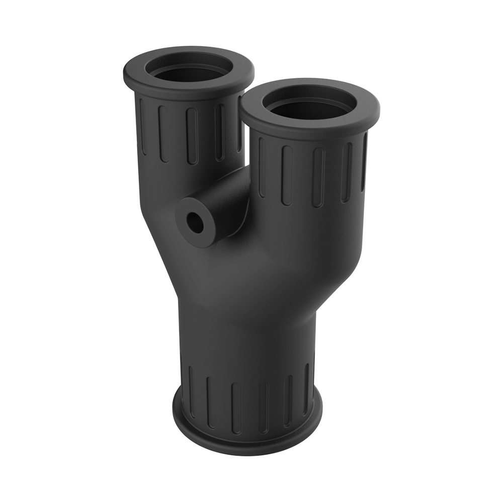 <p>Nuestros manguitos de derivación <b>MDC</b> están fabricados en <b>TPE</b> blando en configuración en “Y” para crear derivaciones entre tramos de tubo.</p>

<p>Estos manguitos, <b>resistentes a los rayos UV</b>, se montan a presión en los extremos de los tubos y, gracias a su dentado interno, se adhieren perfectamente al perfil exterior. Los orificios para fijación a pared tienen un diámetro de Ø 4 mm. Se pueden emplear incluso entre tubos de diferentes dimensiones.</p>

<p>· <b>Material:</b> TPE<br>
· <b>Color:</b> gris o negro<br>
· <b>Temperatura de uso:</b> -40 °C / +120 °C (con puntas hasta +150 °C)<br>
· <b>Protección IP:</b> IP66 según EN 60529</p>

<p><i>Certificaciones: GOST, UKCA.</i></p>