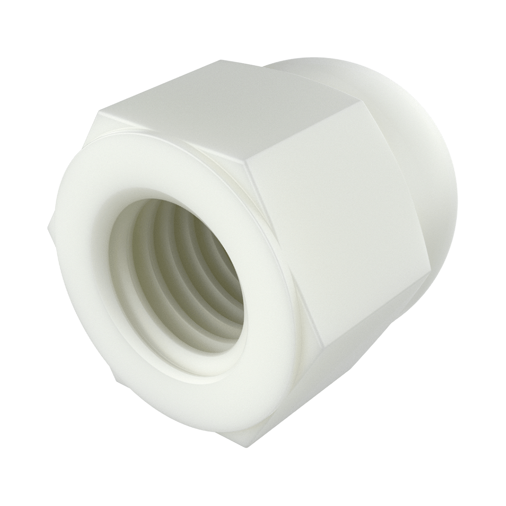 <p>Nuestras <b>tuercas hexagonales ciegas MTC</b>, similares a <b>DIN 1587</b>, están disponibles en <b>PA66</b> y <b>PA66GF30</b>, ofreciendo soluciones ligeras, aislantes y resistentes para aplicaciones industriales y técnicas. Algunas referencias incorporan función <b>autoblocante</b>.</p>

<p>· <b>PA66:</b> Alta rigidez, buena estabilidad dimensional y resistencia al desgaste, impacto y fatiga. Temperatura de trabajo continuo hasta 100 °C. Buena resistencia frente a aceites, grasas, hidrocarburos y disolventes alifáticos.<br>
· <b>PA66GF30:</b> Material reforzado con un 30 % de fibra de vidrio para una mayor resistencia mecánica y térmica. Temperatura de trabajo continuo hasta 130 °C y elevada resistencia a la deformación bajo carga.</p>

<p>Adecuadas para componentes eléctricos, fijaciones plásticas e instalaciones expuestas a entornos industriales exigentes.</p>