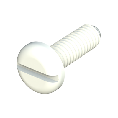 Nuestros tornillos con cabeza cilíndrica biselada ranurada (tornillo DIN 85) ofrecen una excelente resistencia a productos químicos (ver ficha técnica), alto nivel de rigidez dieléctrica, no se oxida y previene daños producidos por sobretensado. Disponemos de algunas medidas de tornillos (1/4 - 20) fabricados en material PC (Policarbonato) transparente.