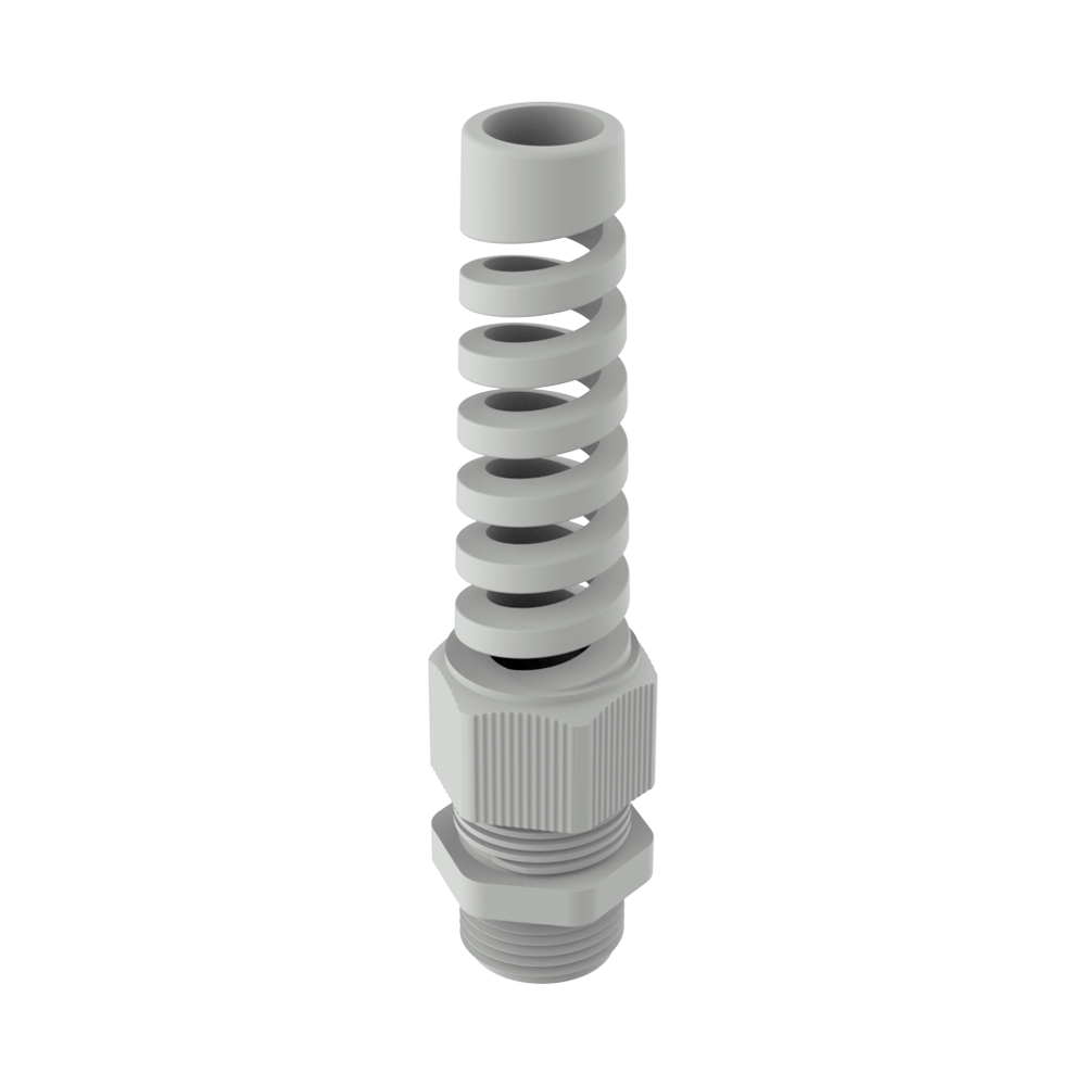 Los prensaestopas flexibles PRPRF, fabricados según <b>DIN EN 62444/50262</b>, permiten que el cable se mueva libremente incluso de forma continua y ofrecen una excelente protección incluso cuando existan vibraciones. El cuerpo se fabrica en <b>PA6</b> (nylon6) y la junta interna en <b>CR</b> (Caucho - Cloroprene). Cumple con protección IP66 e IP698 (hasta 5 bar) tipo 4X (UL 50E). Para un sellado óptimo, recomendamos utilizar la contratuerca (familias <a href='
https://www.iscsl.es/tuerca-prensaestopa-rosca-metrica/prtu/
' target='_blank'><b>PRTU</b></a>, <a href='
https://www.iscsl.es/tuerca-prensaestopa/prtum/
' target='_blank'><b>PRTUM</b></a>, <a href='
https://www.iscsl.es/tuerca-prensaestopa/prtue/
' target='_blank'><b>PRTUE</b></a>) y la junta tórica de sección plana (<a href='
https://www.iscsl.es/junta-torica-para-metrica-y-pg/prp/
' target='_blank'><b>PRP</b></a>), que se venden por separado.<br>Los tres colores son resistentes a los rayos UV (F1 según UL 746C). Bajo fabricación especial, podemos suministrar los colores RAL3020 (rojo), RAL9003 (blanco) y RAL5015 (azul), así como juntas de repuesto para cables multifilares o planos. <br><br>Normativas y certificaciones: VDE (EN 62444), UL (UL 514B, CSA C22.2 Nr. 18.3-12 y 94.2-15), c-CSA-us (CSA C22.2), DNV GL (EN 62444). <i>Es posible que algunas regulaciones no cubran todos los tamaños; por favor, consulte a nuestro departamento de ventas</i>.