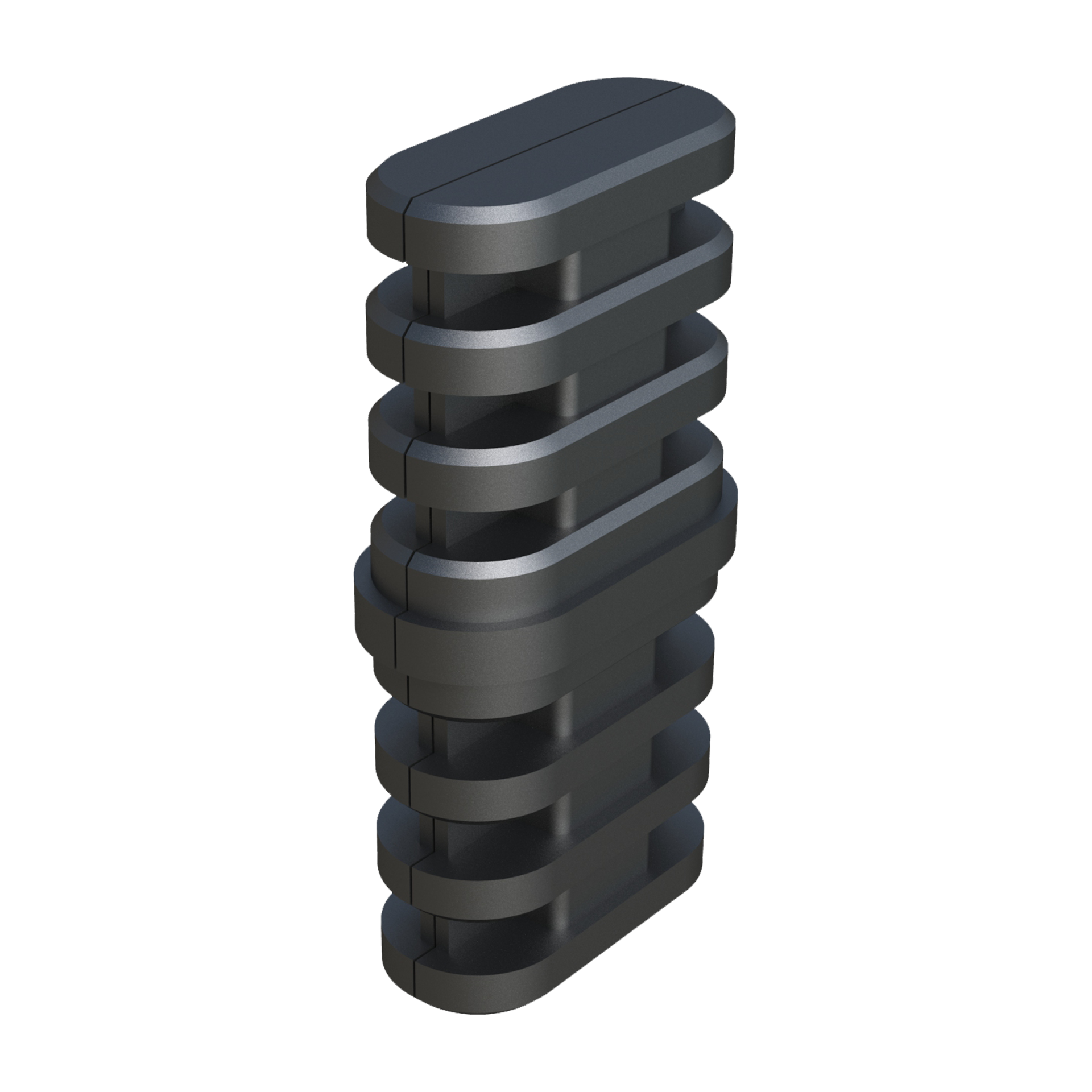 Conector <b>en línea</b> - fabricado en <b>Nylon</b> (PA6) de alta resistencia - que permite ensamblar <b>2   tubos ovalados </b> de forma unidimensional y unidireccional.

Se suministra <b>con</b> o <b>sin alma de acero</b> (S) - conector de dos piezas.

Está diseñado para bastidores que vayan a estar sometidos a <b>cargas estáticas bajas - medias</b> o <b>altas</b> - según incorpore o no el núcleo de acero y con una adecuada distribución de los pesos. <br>

Si en el programa estándar no encuentra las especificaciones del producto deseadas, contacte con nuestra oficina comercial.
