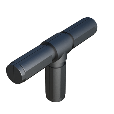 El conector <b>articulado</b> - de <b>Nylon</b> (PA6) de alta resistencia - permite conectar <b>4 tubos redondos</b> - conector de varias piezas.
Horizontalmente, el sistema de articulación se puede ajustar continuamente desde <b>45⁰ hasta 200⁰</b>.
Las espigas del eje vertical pueden girar alrededor de su propio eje, pero no se puede inclinar.
También se puede reemplazar para conectar tubos de dimensiones y geometrías distintas.
Si busca la pieza para 3 tubos: SROY, o para 2 tubos: SROBL. <br><br>
* <b><i>Tipo 1</i></b>: Movimiento de rotación libre.<br><br>
Consulte a nuestra oficina comercial si la medida o cualquier otra especificación del producto no se encuentra dentro del programa estándar.