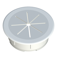 El organizador de cables SCXO es apto para diámetro de taladro de 60mm / 80mm  y adecuado para mesas, paneles de madera, cajoneras, mamparas, etc... El pasacables se compone de 2 piezas que se ensablan posteriormente a la inyección. El aro es de ABS y el pasacables interior de TPE, ofreciendo resistencia para su montaje y flexibiidad en su interior (tacto gomoso).