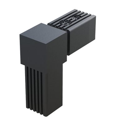 El conector en L permite ensamblar <b>2 tubos cuadrados</b> en ángulo recto y se suministra <b>con</b> o <b>sin alma de acero</b> (S), <b>de acero zincado</b> (ZCS) o <b>de acero inoxidable</b> (SS) - conector de dos partes.

Se emplea para bastidores con <b>cargas estáticas bajas - medias</b> o <b>altas</b> - según referencia y teniendo en cuenta una correcta construcción y distribución de pesos.

Si se quiere reforzar el conector por medio de remaches, pasadores, etc., se debe evitar perforar el núcleo de acero para prevenir la corrosión por contacto.

El <b>Nylon</b> (PA6) utilizado es de alta resistencia y se caracteriza por una vida útil muy larga y gran resistencia al envejecimiento. <br>

Consulte a nuestra oficina comercial si la medida o cualquier otra especificación del producto no se encuentra dentro de nuestro programa estándar.