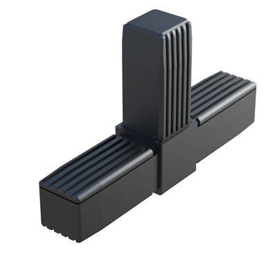 El conector en T permite unir <b>3 tubos cuadrados</b>.
Se suministra <b>con</b> o <b>sin alma de acero</b> (S), <b>de acero zincado</b> (ZCS) o <b>de acero inoxidable</b> (SS) - conector de dos partes.
Está fabricado en <b>Nylon</b> (PA6) de alta resistencia y permite construir bastidores sometidos a <b>cargas estáticas bajas - medias</b> o <b>altas</b> - según referencia y considerando un correcto diseño de la estructura y una adecuada distribución de los pesos.
Si se le desea aplicar un refuerzo extra al conector, se debe evitar perforar el núcleo de acero para prevenir la corrosión por contacto (remaches, pasadores, etc.). <br>
Para otras especificaciones del producto - que no se encuentren dentro del programa - póngase en contacto con nuestra oficina comercial.