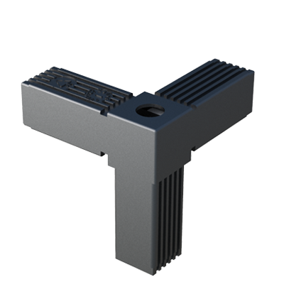 Conector en Y diseñado para ensamblar <b>3 tubos cuadrados</b>.
Se suministra <b>con alma de acero</b> (S) o <b>de acero zincado</b> (ZCS) - conector de dos piezas.
Permite conformar bastidores con <b>cargas estáticas bajas - medias</b> o <b>altas</b> - según referencia y tras asegurar que la construcción es correcta y los pesos están distribuidos adecuadamente.
Está fabricado en <b>Nylon</b> (PA6) de alta resistencia y tiene una rosca <b>M8</b> o <b>M10</b> - según referencia - para adaptar un pie nivelador o una rueda, y conformar la base del bastidor. <br>
Para otras especificaciones del producto - que no se reflejen en el programa estándar - contacte con nuestra oficina comercial.